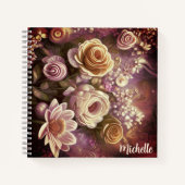 Beau Carnet Motif de fleurs acryliques (Devant)