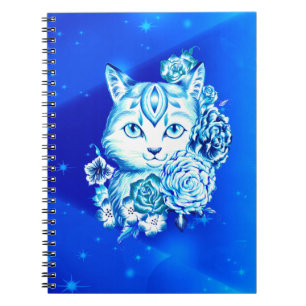 Beau carnet tiré par la main d'école de chat de 10