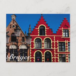 Beau carré de Markt de carte postale de Bruges