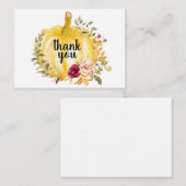 Beau Carte de remerciements Citrouille Jaune (Devant / Derrière)