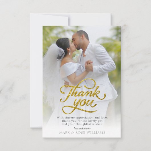 beau carte de remerciements de mariage (Devant)