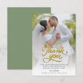beau carte de remerciements de mariage (Devant / Derrière)