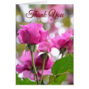 Beau Carte de remerciements Rose rose épouvantable