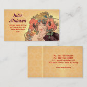 beau carte de visite à la mode de visage de dame (Devant / Derrière)