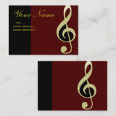 Beau carte de visite de clef triple d'or (Devant / Derrière)