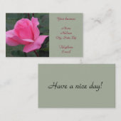 Beau carte de visite de rose de rose (Devant / Derrière)