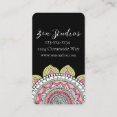 Beau Carte de visite de Yoga rose et blanc (Dos)