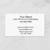 Beau Carte de visite d'entretien de pelouse de jar (Dos)