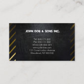 Beau carte de visite d'icône d'or de noir de (Dos)