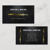 Beau carte de visite d'icône d'or de noir de (Devant / Derrière)