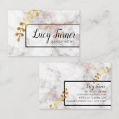 Beau carte de visite élégant avec du marbre (Devant / Derrière)