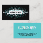 Beau carte de visite gothique Teal/noir (Devant / Derrière)