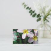Beau Carte de visite Plumeria rose et jaune (Debout devant)