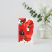 Beau Carte de visite Red Poppy (Debout devant)