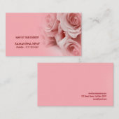Beau carte de visite rose apaisant de roses de (Devant / Derrière)