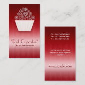 beau carte de visite rouge de petit gâteau (Devant / Derrière)