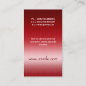 beau carte de visite rouge de petit gâteau (Dos)