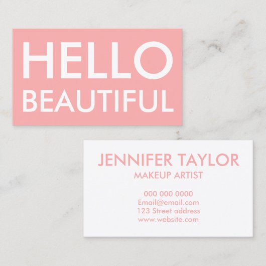 Beau carte de visite simple moderne de rose (Devant / Derrière)