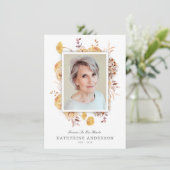 Beau Carte photo commémoratif des fleurs d'aquarel (Debout devant)