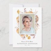 Beau Carte photo commémoratif des fleurs d'aquarel (Devant)