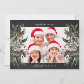 Beau Carte photo de Noël Floral (Devant)