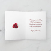 Beau Carte photo de rose rouge pour un anniversair (Intérieur)