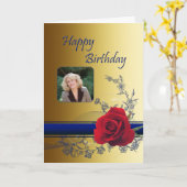 Beau Carte photo de rose rouge pour un anniversair (Fleur jaune)
