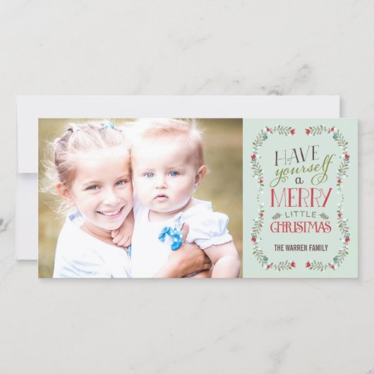 Beau Carte photo de vacances Garlands - Bleu clair (Devant)