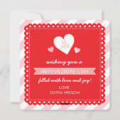 Beau carte photo de Valentine de rayures (Dos)