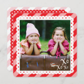 Beau carte photo de Valentine de rayures (Devant / Derrière)