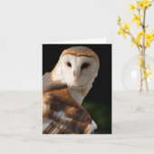 Beau carte pour notes de hibou de grange (Fleur jaune)