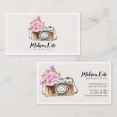 Beau Cartes de visite de caméra aquarelle (Devant / Derrière)