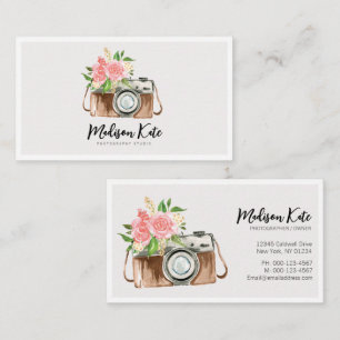 Beau Cartes de visite de caméra aquarelle