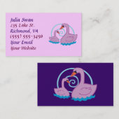 Beau Cartes de visite de cygne violet (Devant / Derrière)