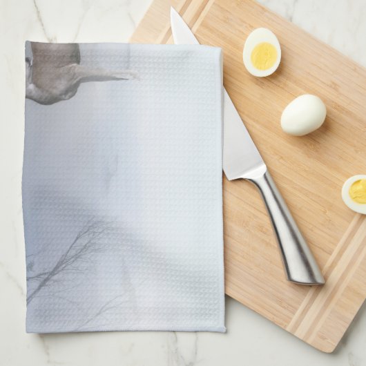 Beau cerf et Jay dans les serviettes de bain de ne (Quart Plié)