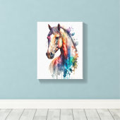 Beau cheval à l'aquarelle sur toile (Insitu (Plancher de Bois))