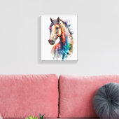 Beau cheval à l'aquarelle sur toile (Insitu(Salon))