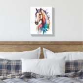 Beau cheval à l'aquarelle sur toile (Insitu(Chambre))