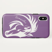 Beau Cheval Blanc Design iPhone X Coque (Dos (Horizontal))