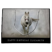 Beau cheval blanc Grand sac cadeau (Devant)