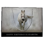 Beau cheval blanc Grand sac cadeau (Dos)
