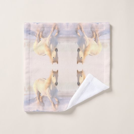 Beau Cheval Blanc Sauvage (Gant de toilette)