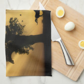 Beau cheval dans Sunrise Serviette de cuisine (Quart Plié)