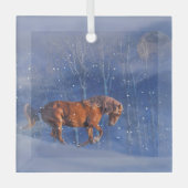 Beau Cheval de Noël en Ornement de Neige (Recto)