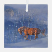 Beau Cheval de Noël en Ornement de Neige (Verso)