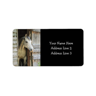 Beau Cheval et Rustic Barn Étiquettes de adresse
