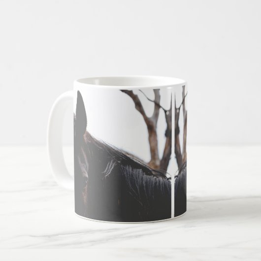 Beau Cheval foncé Animaux Café Mug (Devant gauche)