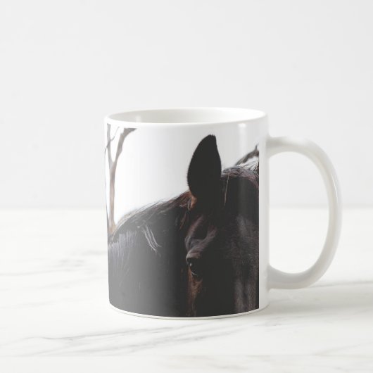 Beau Cheval foncé Animaux Café Mug (Droite)