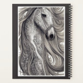 Beau Cheval Gris Argent Orné avec/ Flower Mane (Dos)