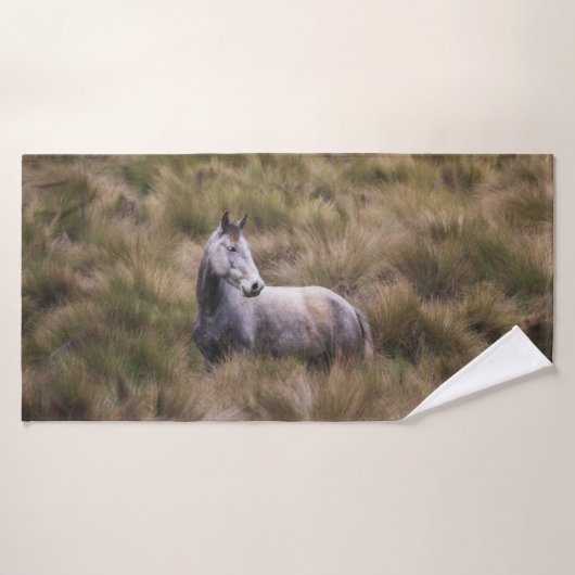 Beau Cheval gris coloré (Serviette de bain)
